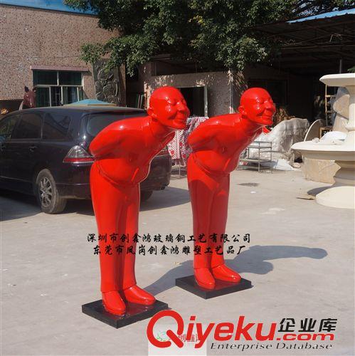 玻璃鋼雕塑，酒樓迎賓雕塑，東莞雕塑廠家定做抽象雕塑原始圖片2