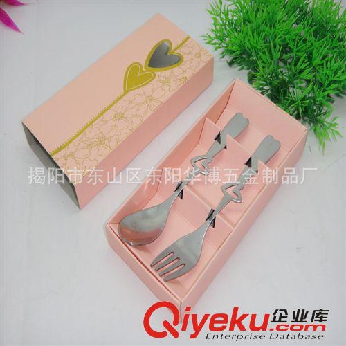 供應心形餐具套裝 婚慶禮品餐具  勺叉套裝兩件套原始圖片2