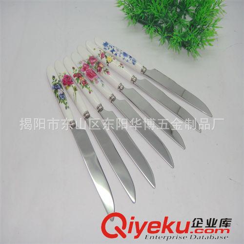 供應(yīng)陶瓷手柄不銹鋼刀 中秋月餅尖頭奶油刀 不銹鋼刀原始圖片2