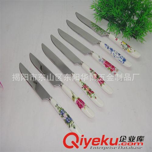 供應(yīng)陶瓷手柄不銹鋼刀 中秋月餅尖頭奶油刀 不銹鋼刀原始圖片3