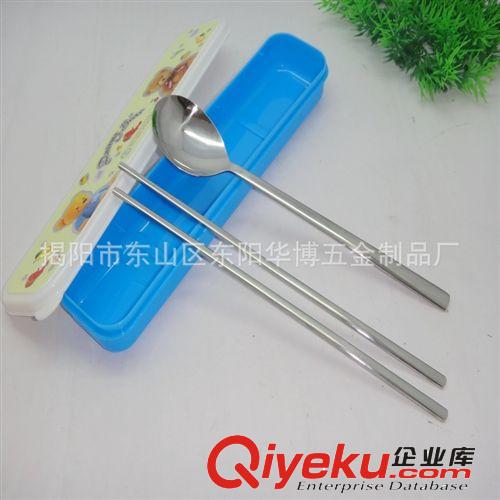 【廠家直銷】不銹鋼彎柄笑臉餐具兩件套  勺叉套裝