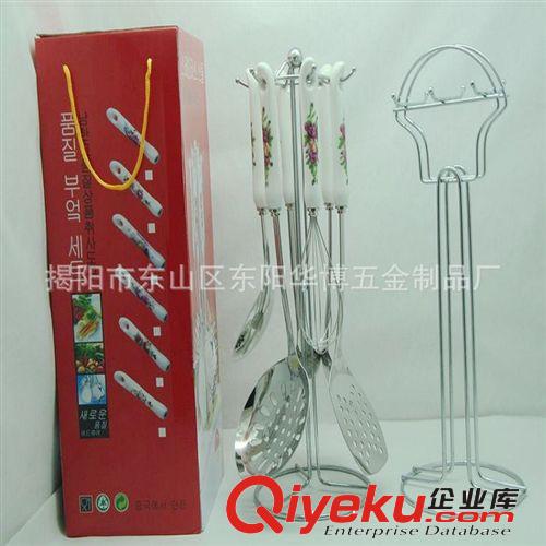 華博長期供應(yīng)不銹鋼廚具韓國廚具七件套強(qiáng)化陶瓷印花廚具