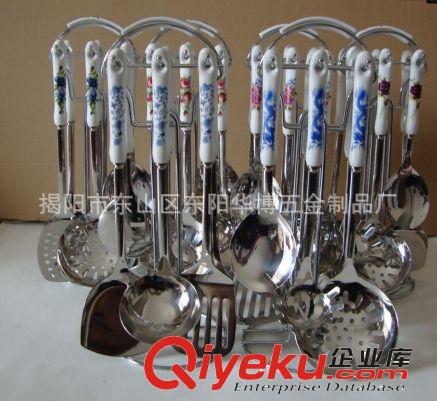 批發(fā)供應(yīng)精美不銹鋼陶瓷廚具 禮品廚具餐具套裝！原始圖片2