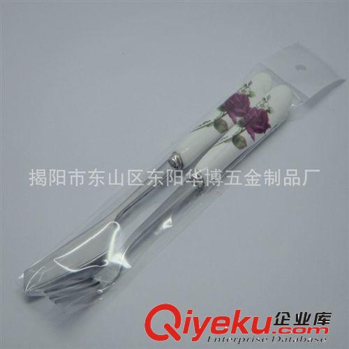 供應(yīng)陶瓷柄月餅刀叉 節(jié)日禮品不銹鋼餐具原始圖片3