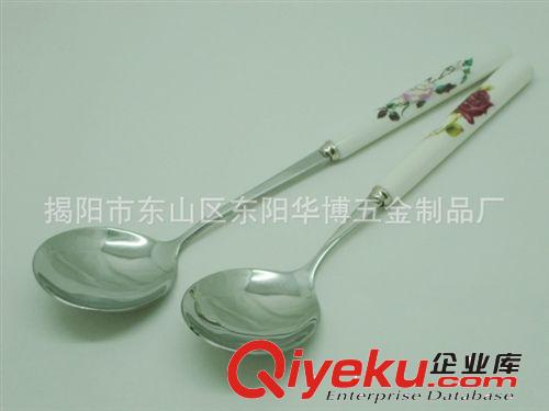 供應(yīng)陶瓷柄勺子 青花瓷花色大圓勺 青花瓷短圓勺短尖勺原始圖片2