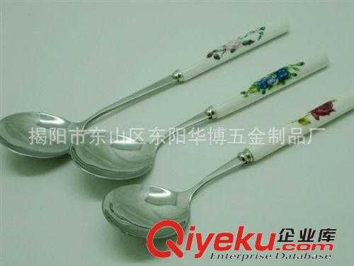 供應(yīng)陶瓷柄勺子 青花瓷花色大圓勺 青花瓷短圓勺短尖勺原始圖片3