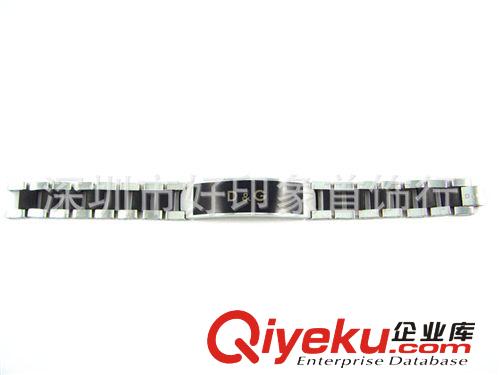 供應不銹鋼手鏈飾品 黑色碳纖維間銀邊手鏈飾品 新奇特飾品原始圖片2