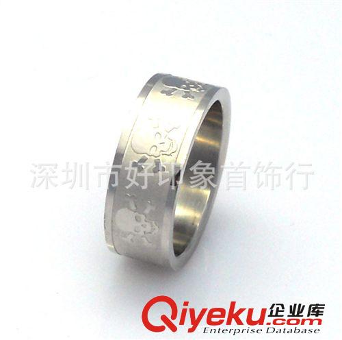 供應鈦鋼骷髏頭圖案鋼色男士指環 gd戒指指環 品牌指環原始圖片2