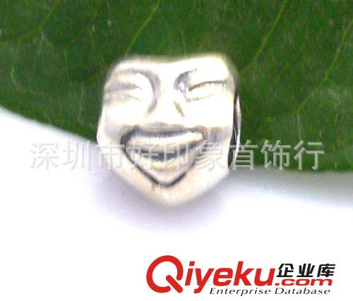 供應(yīng)新奇特大孔手鏈配飾珠 精拋光人面笑臉手鏈配飾珠