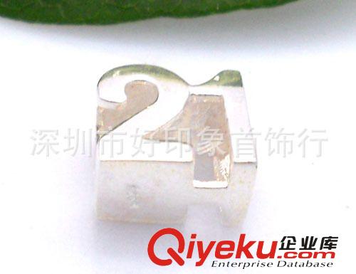 供應獨特設計的大孔手鏈珠 精美數字大孔手鏈珠 奇特數字珠子原始圖片3
