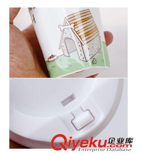廣告促銷禮品 創(chuàng)意留言單層陶瓷帶蓋水杯 10元店日用百貨陶瓷杯子