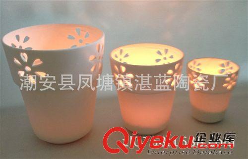 家居裝飾品 陶瓷噴沙鏤空燈  陶瓷蠟燭杯 簡約現代工藝香薰燈原始圖片3