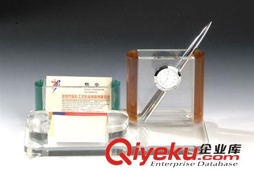 文具臺 辦公禮品 水晶文具臺 紀念工藝品 促銷禮品 多功能筆筒