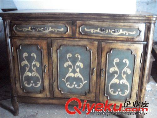 廠家生產(chǎn)外貿原單 三門二斗仿古柜子 壁柜 歐美式{zx1}款 實木家具原始圖片2