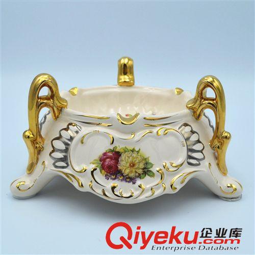 豪華歐式復(fù)古玫瑰煙灰缸客廳用品 陶瓷煙灰缸 手工定制 特價批發(fā)原始圖片2