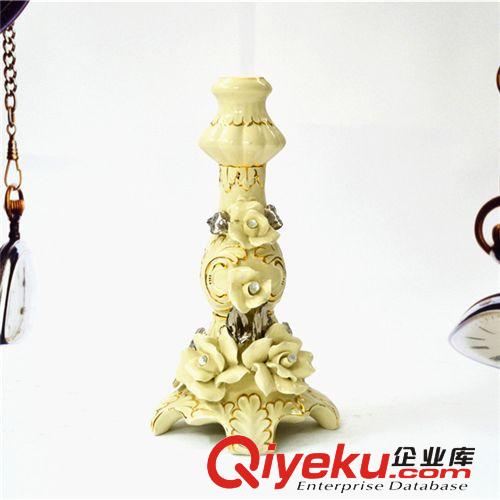 黑色范思哲gd奢華歐式燭臺家居裝飾品陶瓷手工藝擺件HSZT036