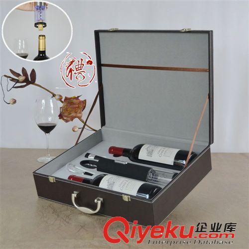 紅酒開瓶器 葡萄酒皮質(zhì)酒盒 雙支紅酒包裝皮盒及酒具配件原始圖片2