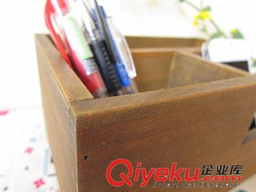 創(chuàng)意zakka雜貨 實木三格筆筒 工藝品雜物收納盒 批發(fā) MM408原始圖片2