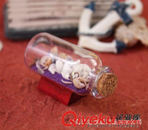 創(chuàng)意！地中海風(fēng)格玻璃瓶 海沙海螺飄流瓶 許愿瓶 情人節(jié)禮品FD571原始圖片3