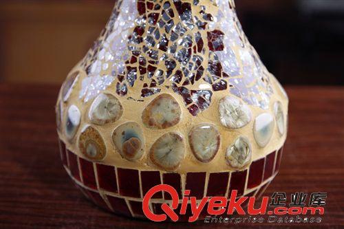 千萬現(xiàn)貨 歐式彩色馬賽克玻璃花瓶 家居擺件禮品批發(fā) BB404原始圖片3