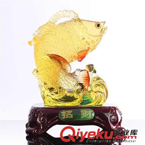 樹脂仿琉璃工藝品 招財魚 商務(wù)禮品 創(chuàng)意新家居裝飾 FF708