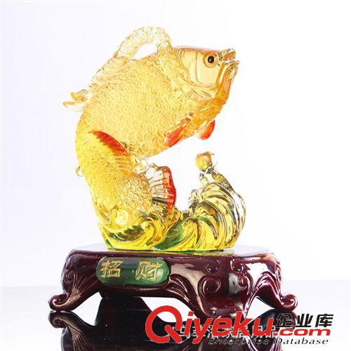 樹脂仿琉璃工藝品 招財魚 商務(wù)禮品 創(chuàng)意新家居裝飾 FF708