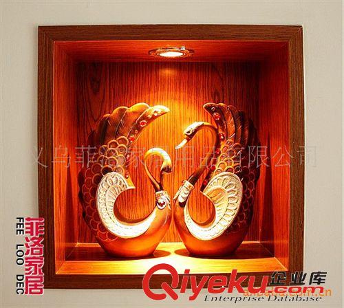 樹脂擺件 樹脂工藝品 工藝擺設(shè) 浪漫情侶天鵝 婚慶禮品 FZ913原始圖片2