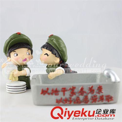 大禹家喜婚慶禮品樹脂工藝品革命愛情八榮八恥情侶娃娃擺件9426
