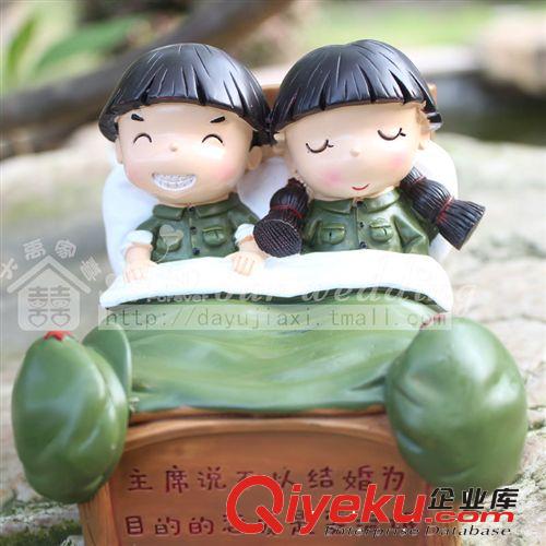 大禹家喜樹脂工藝品革命愛情小兵創(chuàng)意婚慶禮品大號娃娃擺件9358