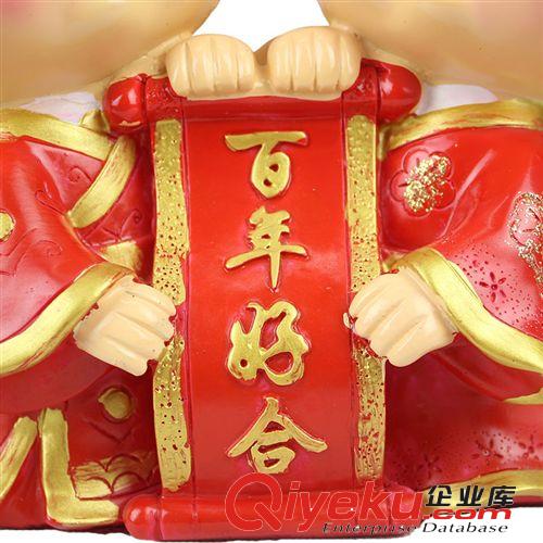 樹脂工藝品擺件/大號喜慶娃娃批發(fā)/結婚送禮婚房百年好合擺件9003原始圖片3