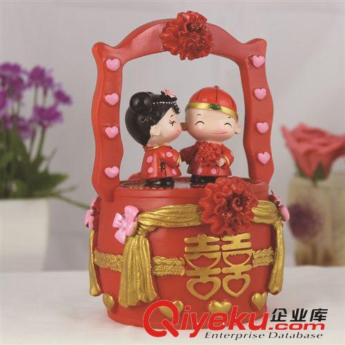 大禹家喜 環(huán)保樹脂工藝品結(jié)婚禮物創(chuàng)意禮品婚房擺件喜慶娃娃9038