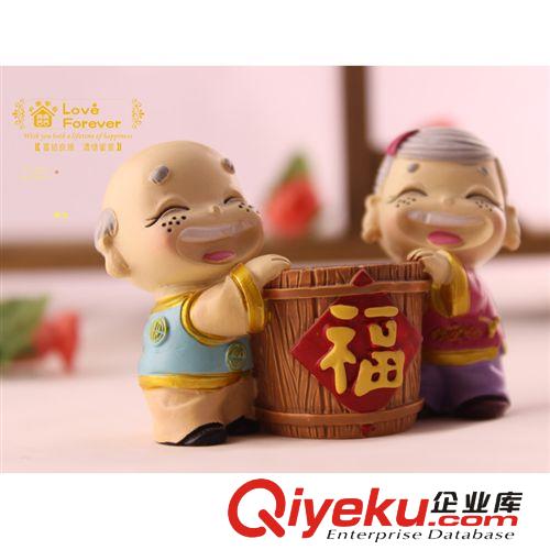 大禹家喜&樹脂工藝品 DY9928 家居擺設(shè)抱福桶創(chuàng)意禮品送公婆禮物