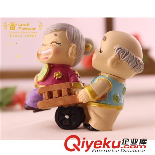 大禹家喜&樹脂工藝品DY9922推斗車擺件創(chuàng)意禮品送公婆禮物