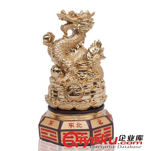 廠家直銷鍍金樹脂工藝品擺件鎮(zhèn)宅辟邪居家風(fēng)水?dāng)[件八卦生肖龍批發(fā)