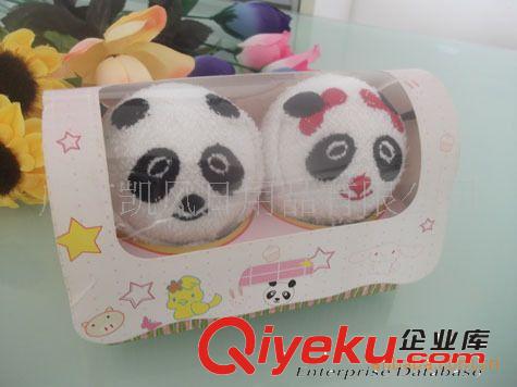 情侶熊貓蛋糕造型毛巾/商務婚慶禮品/節日促銷禮品/小孩滿月回禮原始圖片2