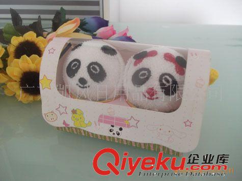 情侶熊貓蛋糕造型毛巾/商務婚慶禮品/節(jié)日促銷禮品/小孩滿月回禮