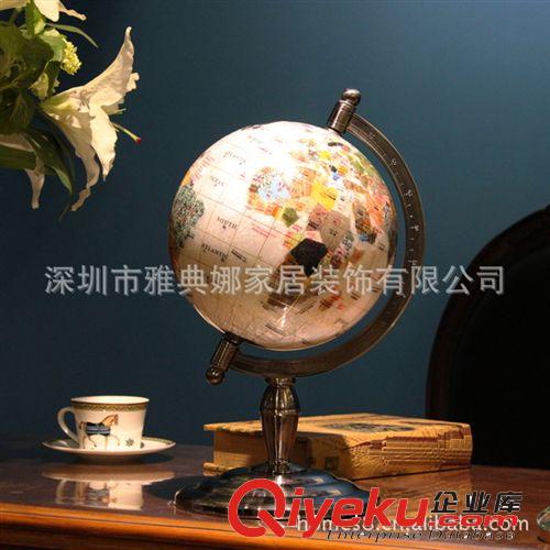 歐式裝飾品 軟裝設計陳設 書桌書房軟裝擺件 合金地球儀手提箱子原始圖片3
