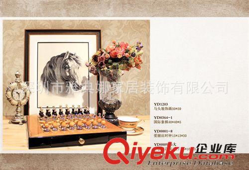 歐式古典裝飾品 gd國際象棋 古典馬頭壁畫 軟裝客廳組合配套