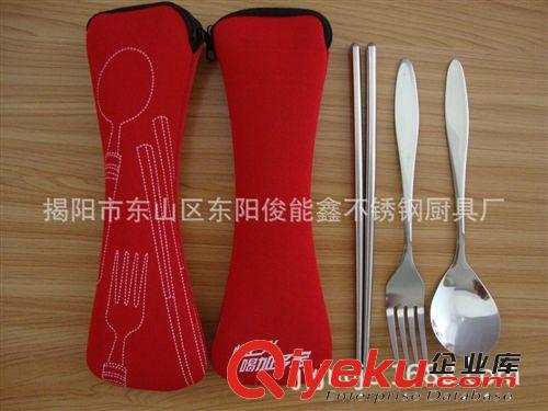 供應(yīng)帆布袋熊貓禮品餐具 不銹鋼手提套裝餐具 環(huán)保便攜餐具