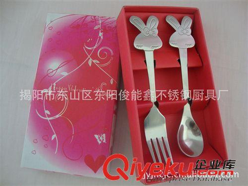 陶瓷禮盒小叉勺二件套 不銹鋼餐具 餐具套裝 禮盒禮品套裝原始圖片3