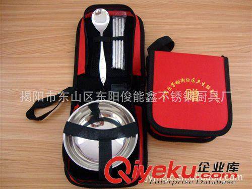 不銹鋼便攜餐具套裝 可愛(ài)碗筷勺環(huán)保旅行餐具原始圖片2