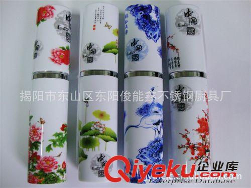 中國風不銹鋼餐具三件套 混款<梅花-牡丹-菊花>原始圖片3