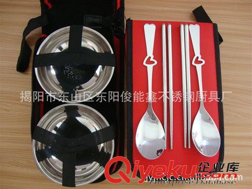 碗包包套裝 不銹鋼碗包包6件套禮品，贈(zèng)品套裝 不銹鋼餐具套裝