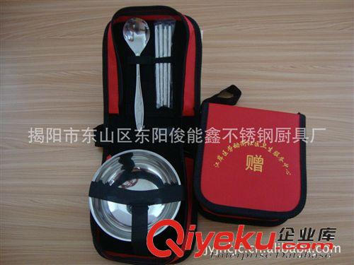 不銹鋼碗，gd贈(zèng)送套裝餐具，促銷禮品餐具原始圖片2