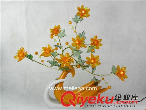 家居裝飾LED燈花 發(fā)光桌面盆景 歐式燈藝 USB發(fā)光假花 花藝夜燈原始圖片2