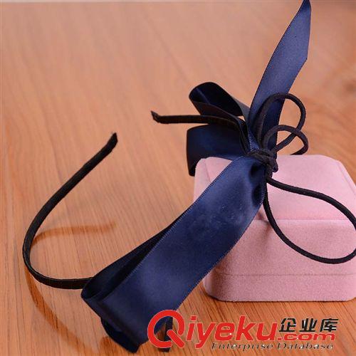 P1133 絨帶發(fā)箍 韓版飾品 時尚簡約布藝純色蝴蝶結發(fā)箍 頭箍 女原始圖片2