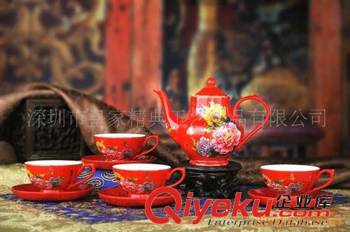 供應(yīng)中國(guó)紅瓷花好月圓小金陵茶具 紅瓷茶具 商務(wù)禮品