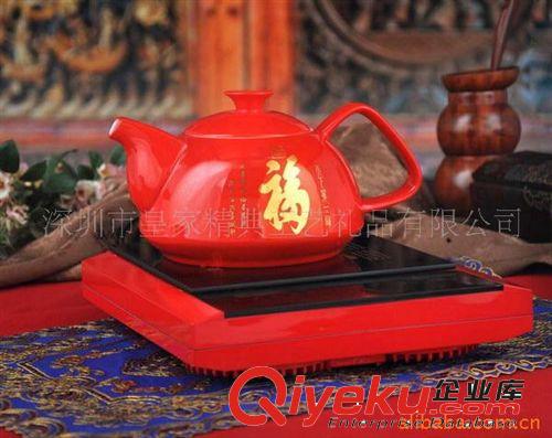 供應(yīng)定制 gd陶瓷工藝品商務(wù)禮品【誠信天下白色晶瓷壺電磁爐】原始圖片3