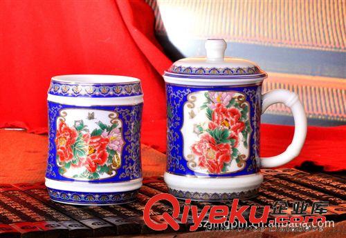 筆筒 辦公禮品 促俏禮品 景泰藍 陶瓷工藝品 骨瓷 富貴吉祥