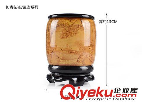 廣告禮品商務(wù)禮品、創(chuàng)意筆筒、gd辦公禮品筆筒 黃古清明上河圖原始圖片2